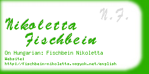 nikoletta fischbein business card